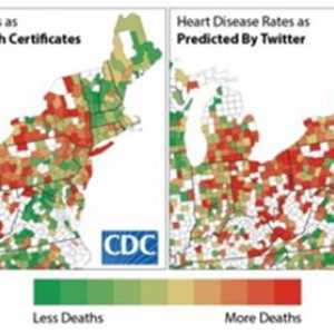 Twitter by mohla předpovědět úmrtnost na srdeční chorobu v různých regionech